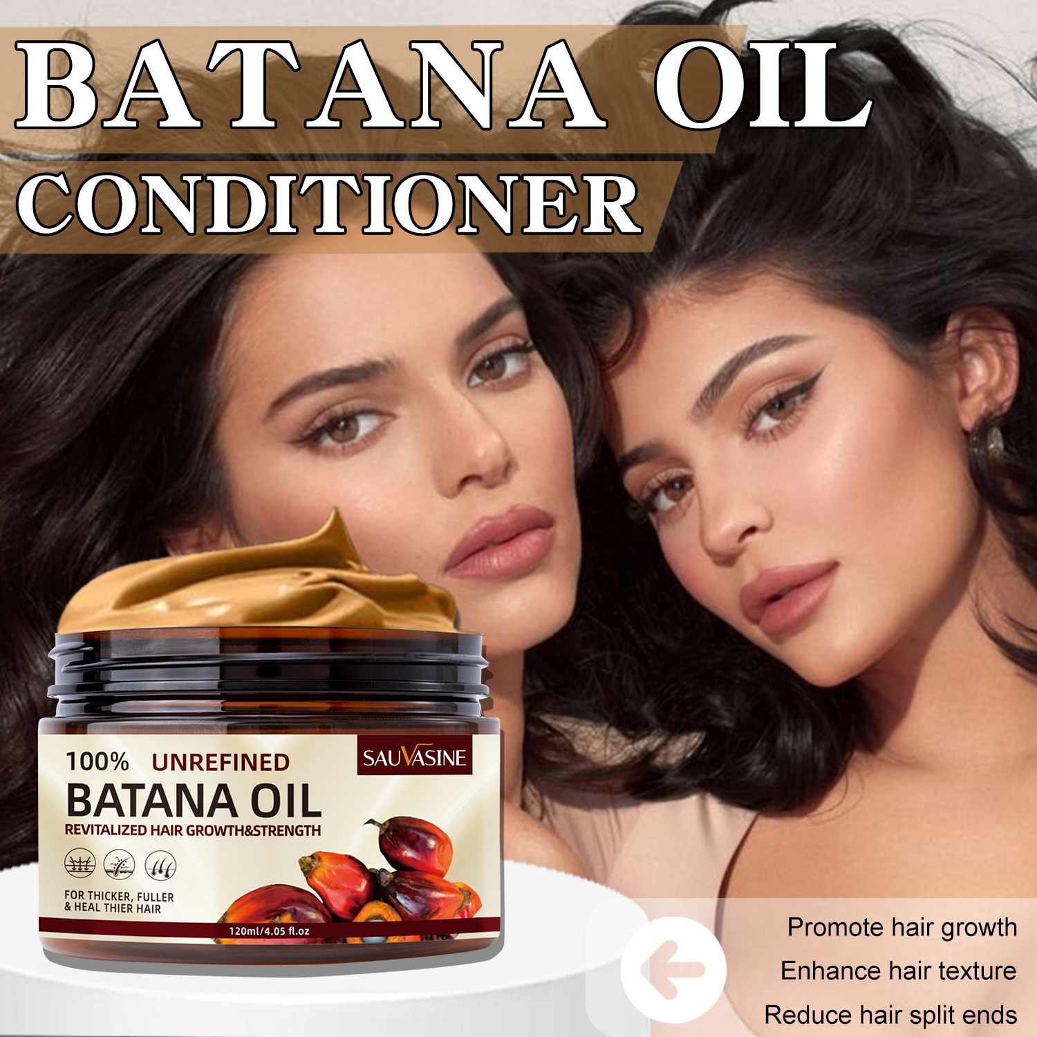 Hot Sell Unrefined Batana Oil Hair Conditioner Reduce Splits End Anti Loss Strengthening Hair Growth Conditioner from China supplier
