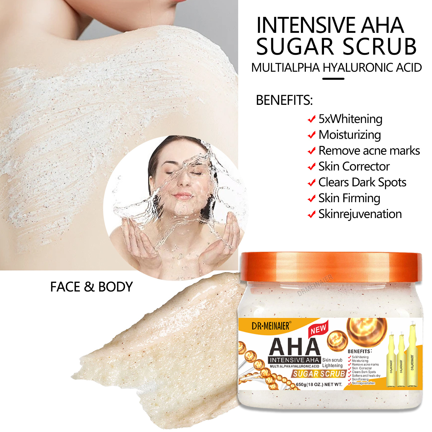 Private Label Natural Vitamin Scrub Face and Body Skin Care Bath Salt Deep Clean Hydrating Whitening Body Scrub Sea Salt from China supplier