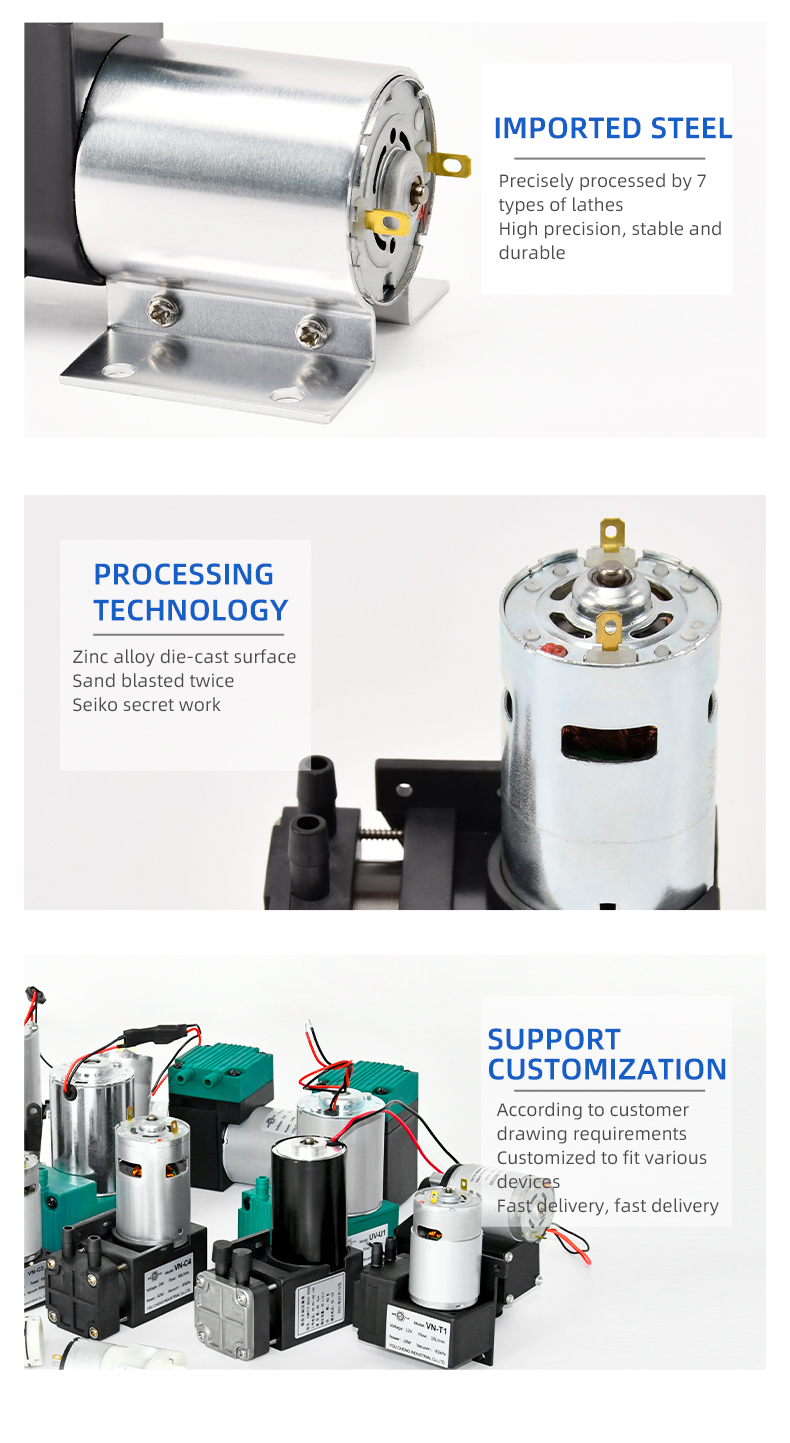 12V/24V 15L/min Small Membrane DC Diaphragm Vacuum Pump Compressor Membrane Pump Head For Medical Equipment Or Blood Pressure from China supplier