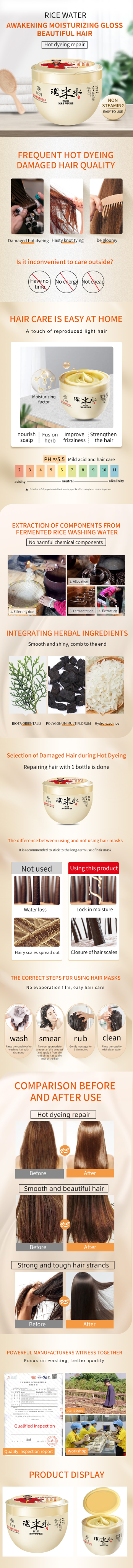 Private Logo Hair Care Repairing Smoothing Texture Anti Hair Loss Brightening Softening Easy Absorb Nourishing Hairmask from China supplier