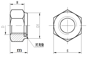 ISO7040 Unique Zinc Plated Flanged Steel Hex Nylon Locknut