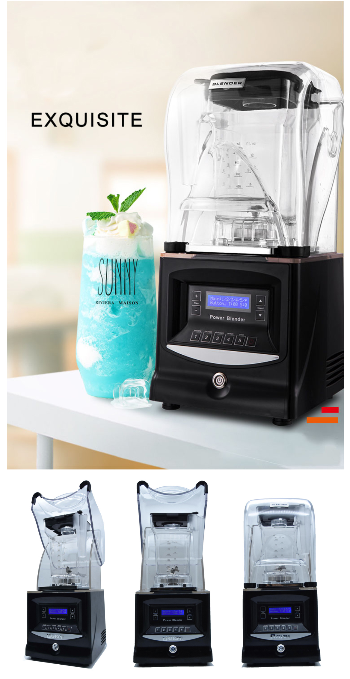 Low Noise Safety Calinfor Factory 5 High Speed Juice Blender