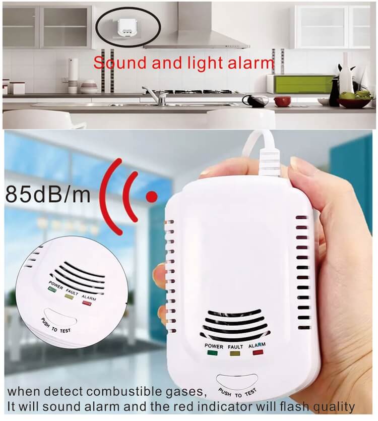 Wholesale Price Gas Leak Detector Price Solenoid Valve Fire Alarm Security Gas Monitor Multi Gas Detector from China supplier