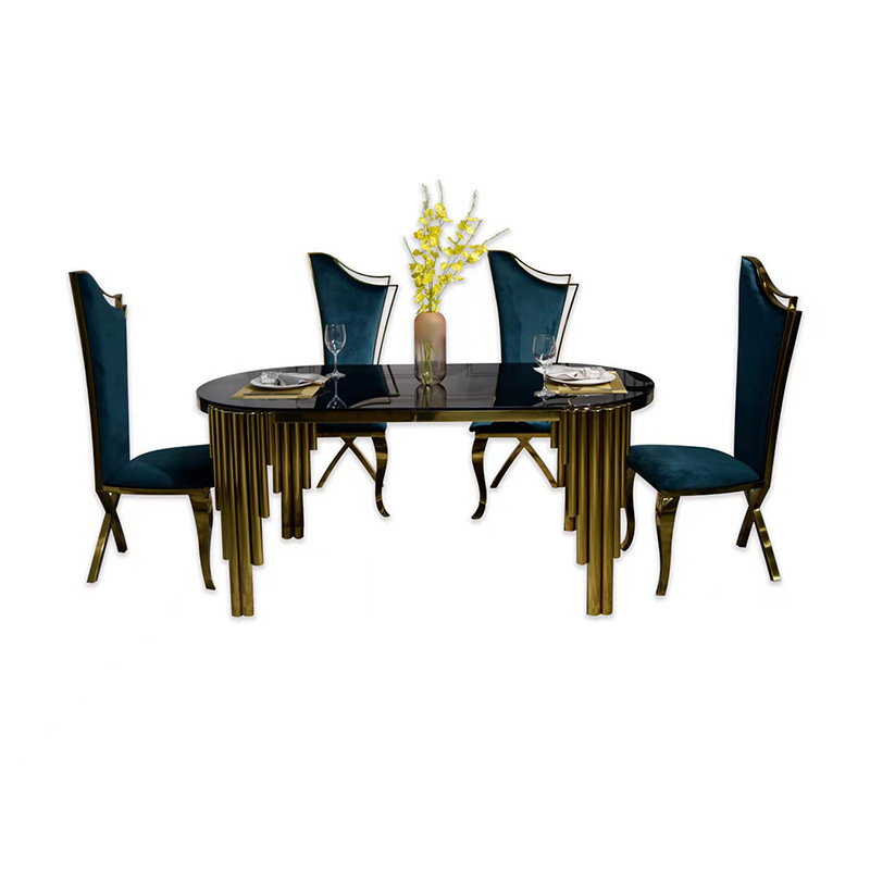 Steel wedding leather fabric velvet hotel stainless steel gold dinning chair