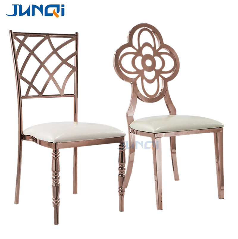 Rose gold chair stainless steel wedding decoration gold metal chair