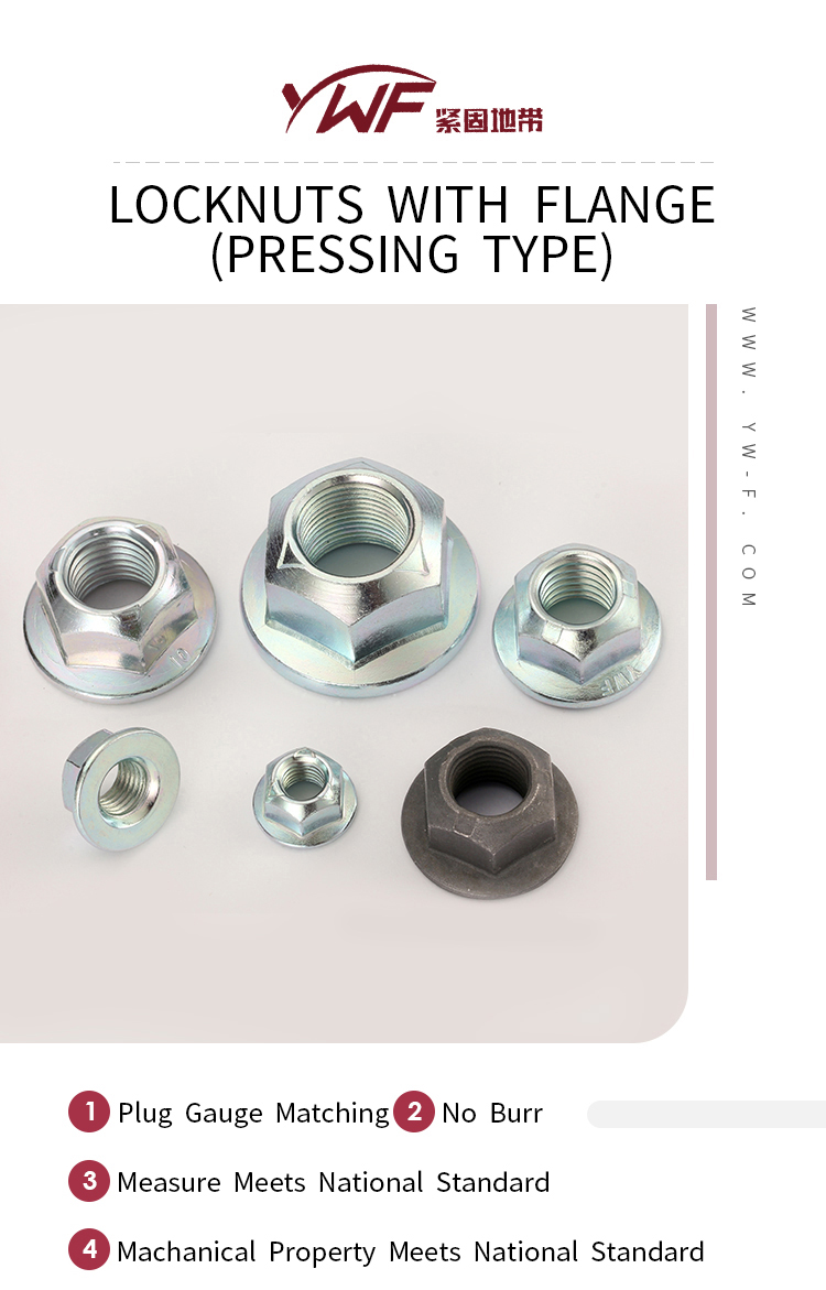 Din6927 Hexagon Metal Locknuts with Flange Pressing Type