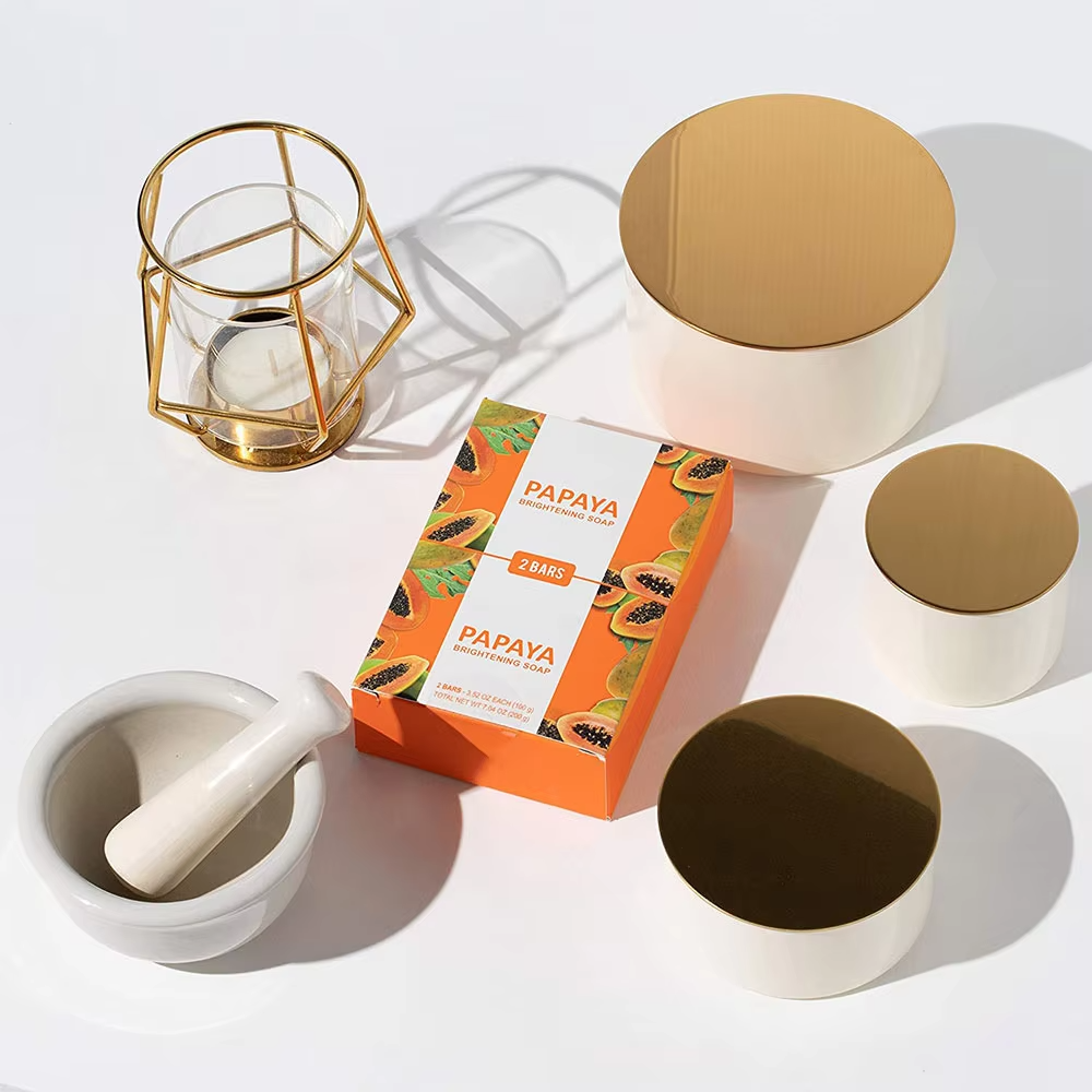 Organic Solid Papaya Soap Handmade Body Wash Bar with Natural Kojic Acid Skin Whitening & Brightening Deep Cleansing Bath Bar from China supplier