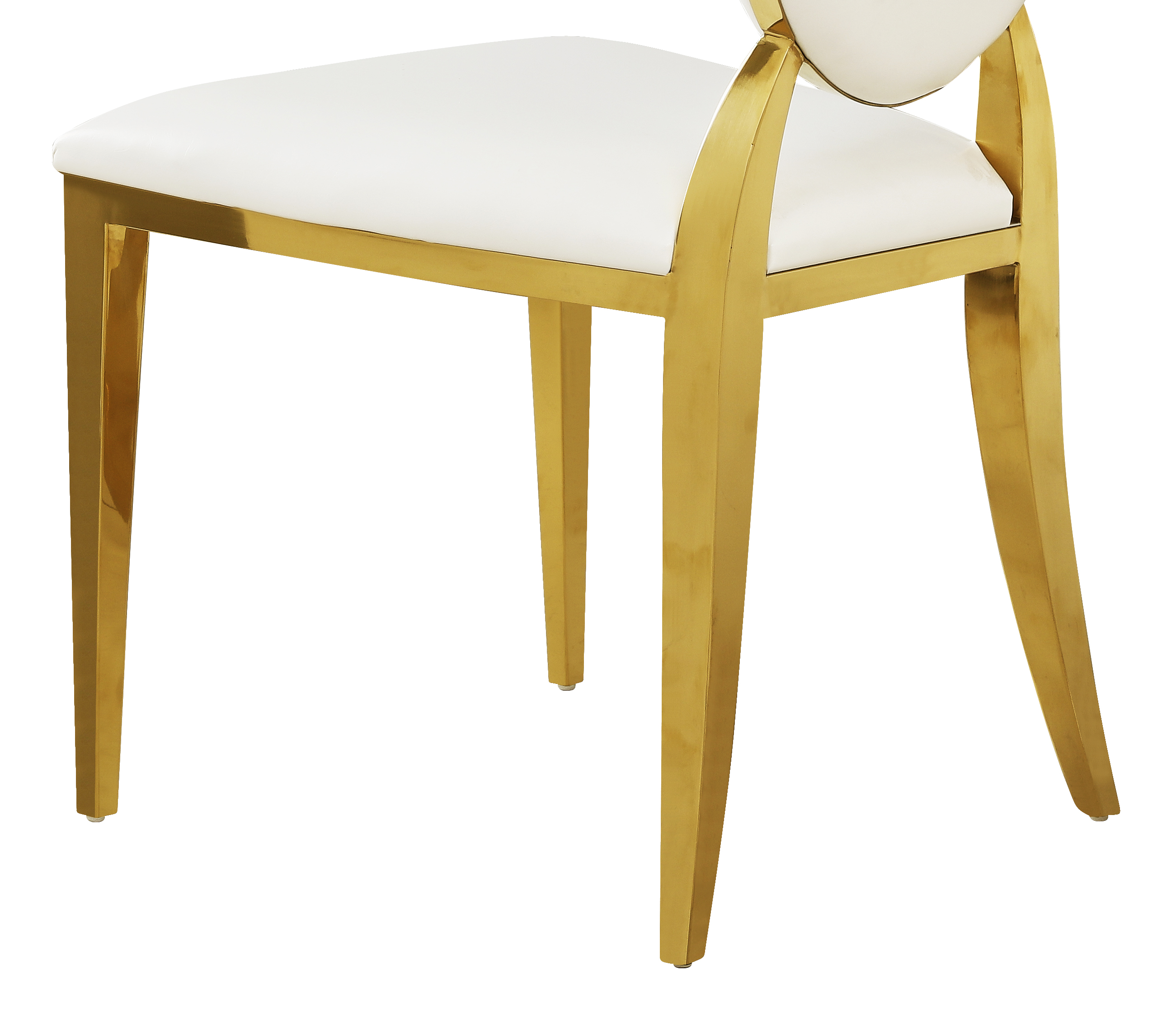 gold golden dining round glass table stackable stainless banquet wedding chair for wedding reception