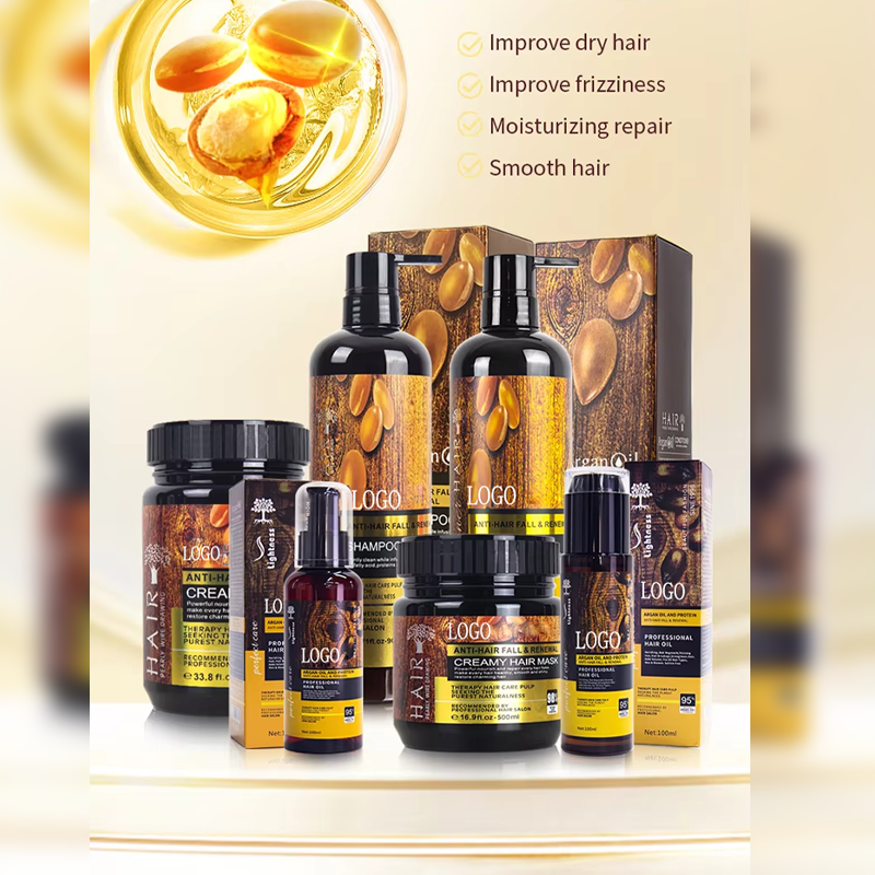Factory Wholesale Beauty Hair Treatment Set Private Label Argan Oil Shampoo and Conditioner for Adults Cream Form from China supplier