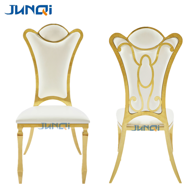 New design high back ss wedding gold king royal chair