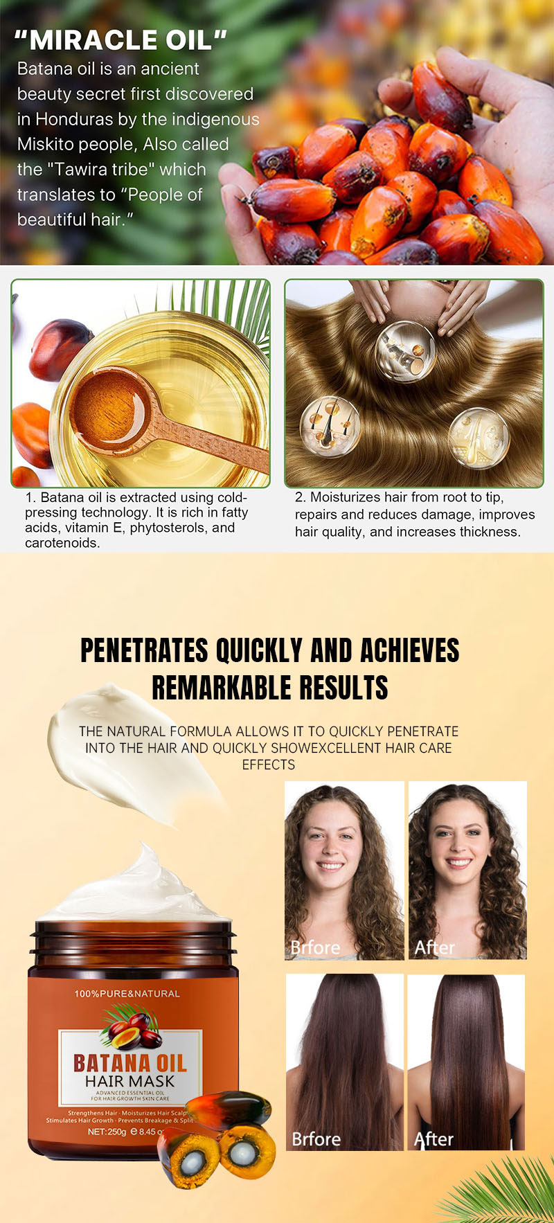 Private Logo Batana Oil Hair Growth Serum Shampoo Hair Mask Set for Thicker Fuller Healthier Hair Loss Products from China supplier