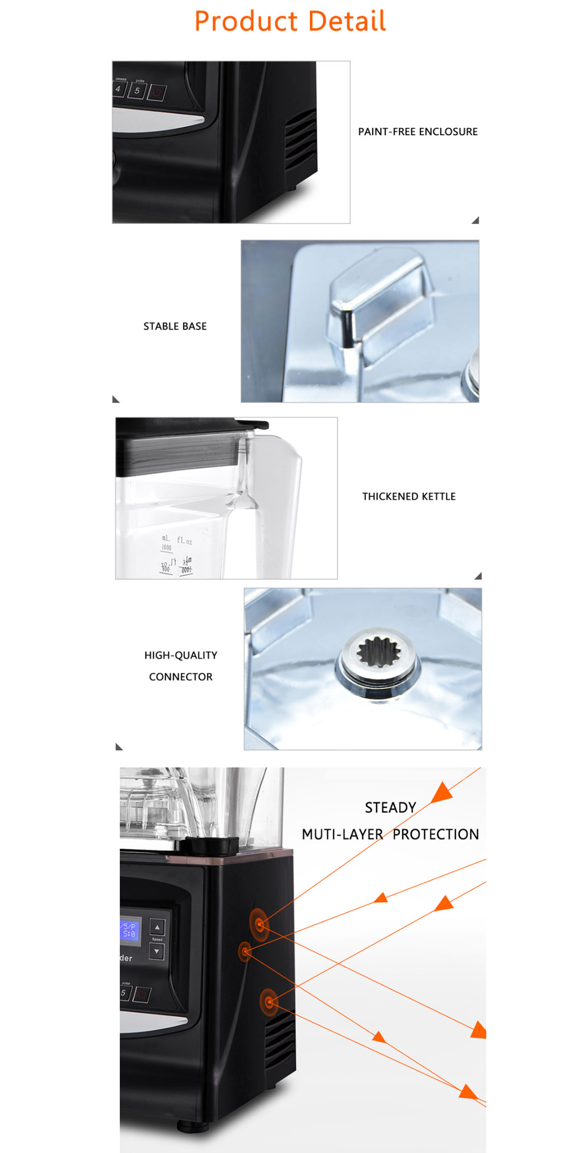 Low Noise Safety Calinfor Factory 5 High Speed Juice Blender