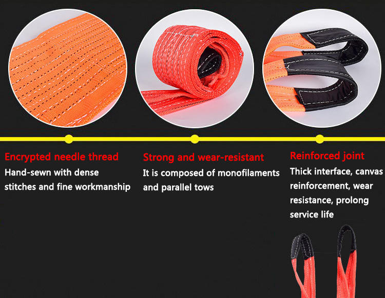 10 Ton PE Flat webbing Sling lifting Belt Color Code Lifting Belt Sling ...