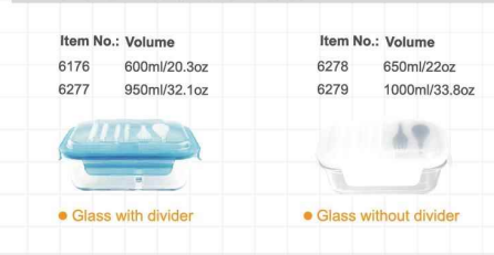 Microwave Oven Safe Glass Divider Lunch Box With Cutlery Lid High Quality Food Package Container from China supplier
