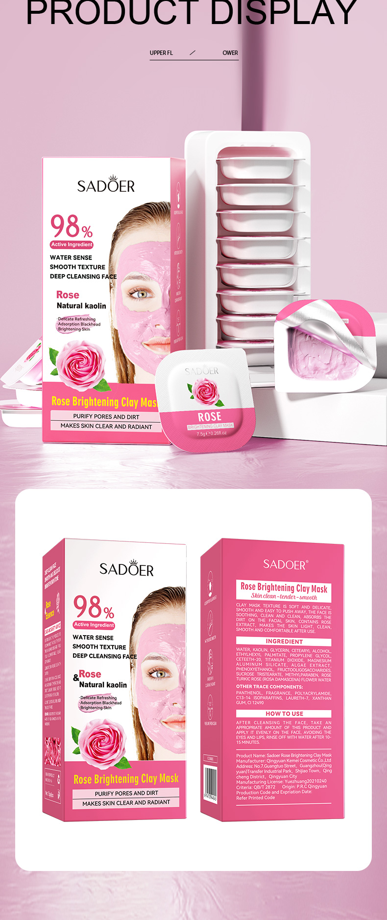 Organic Green Tea Ginger Rose Face & Body Mask Wholesale Deep Clean and Whitening Moisturizing Effects from China supplier