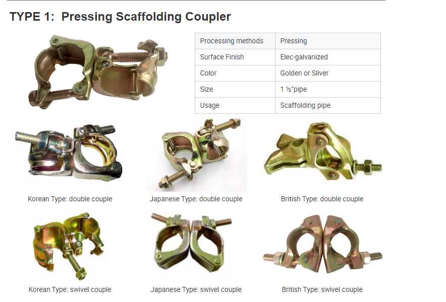 Metal Casti Ống giàn giáo Clip Clip Fastener Beam Kẹp khớp nối / Ống giàn giáo Kết thúc và khớp nối mũ  từ nhà cung cấp Trung Quốc 
