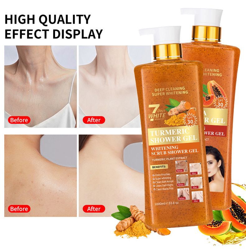 Original Papaya Scrub 1000ml Body Wash Long Lasting Fragrance Exfoliating Moisturizing Cross-border Turmeric Shower Gel from China supplier