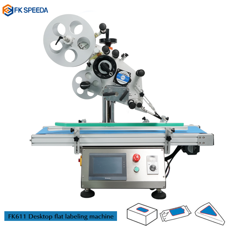 FK611 Stock available automatic tabletop flat surface labeling machine for pouches carton automatic labeling applicator machine from China supplier