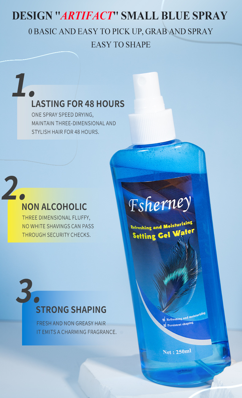 Long-Lasting Water-Lasting Styling Gel Fluffy Hair Dry Gel Hair Oil Wax Styling Spray Product Category Hair Styling Sprays from China supplier