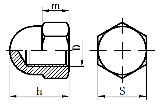 JIS B 1183 High quality hot sale Steel Domed Cap Hex Nut