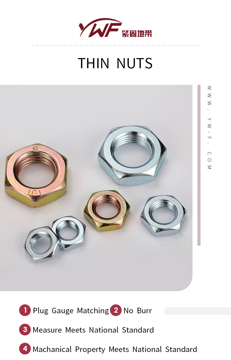 DIN936 Best Sellers Standard Hex Thin Nut Hex Jam Nut