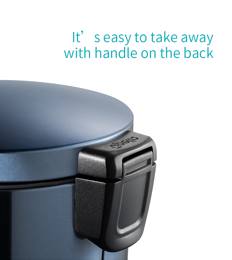 Stainless steel waste bin round 12L foot pedal garbage bin