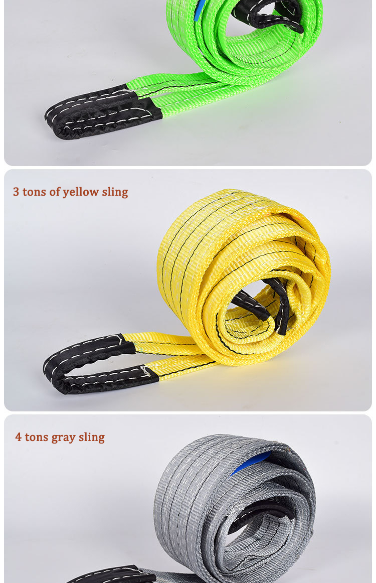 10 Ton PE Flat webbing Sling lifting Belt Color Code Lifting Belt Sling