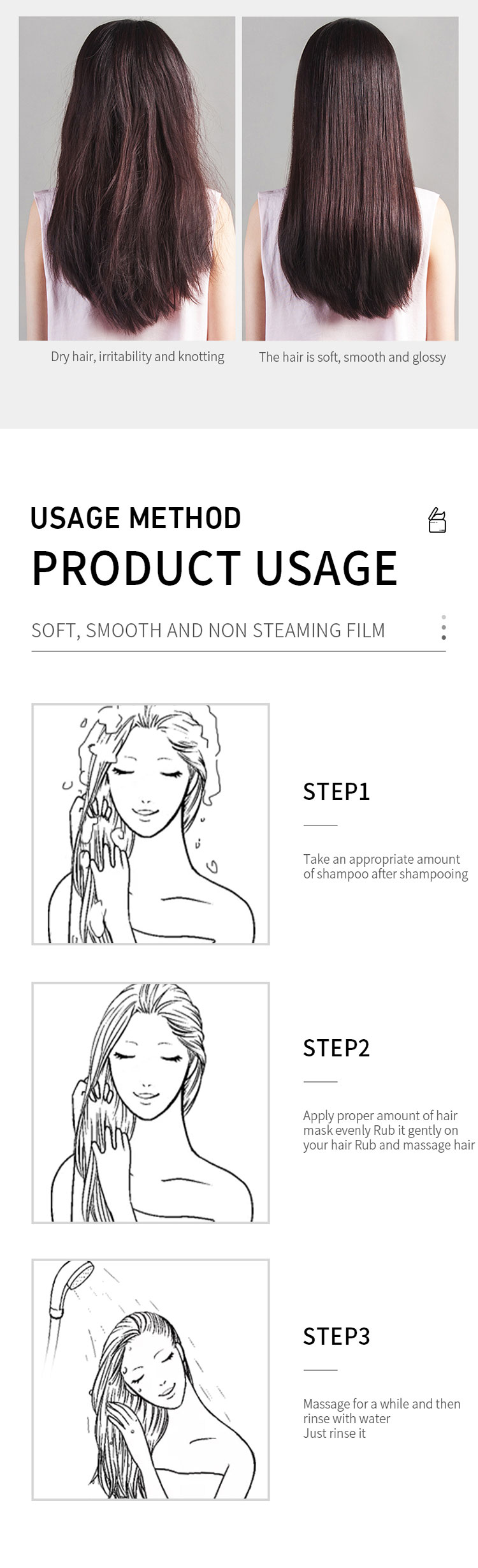 Private Label Nourishing Smoothing Hair Care Organic Hydrating Conditioner Oil Steam Treatment Hair Mask from China supplier