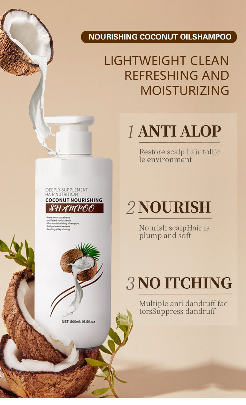 Private Label Coconut Oil Shampoo Conditioner Set Moisturizing Anti-Dandruff Organic Anti Hair Loss Beauty Women Products from China supplier