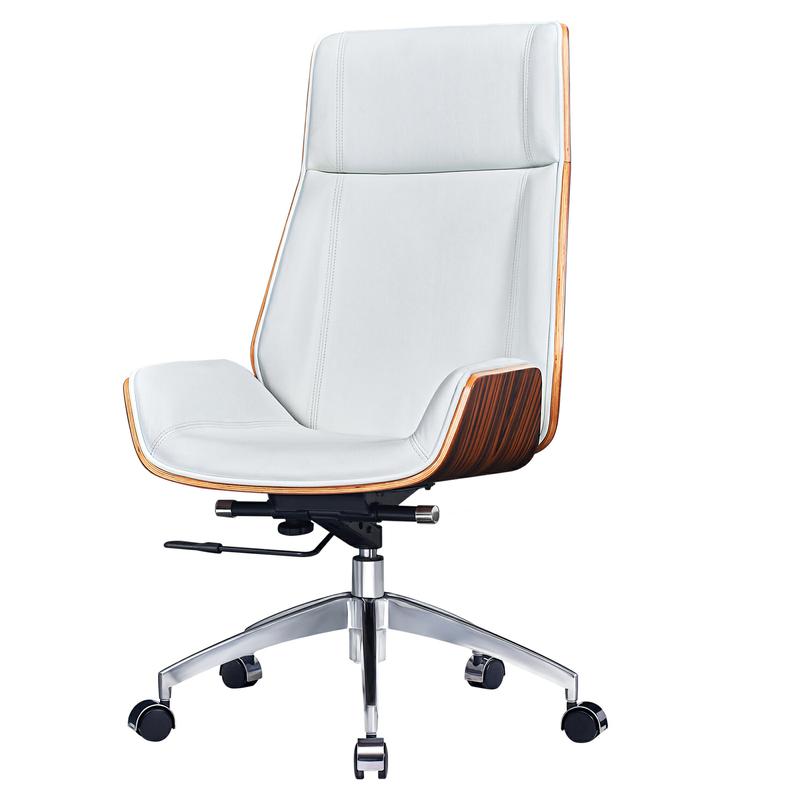 USA warehouse white color high back genuine leather office chair