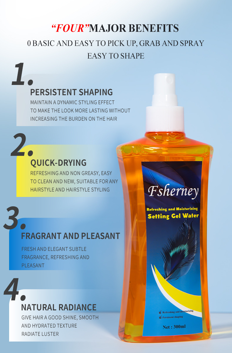 Private Label Long-Lasting Water-Based Styling Gel Fluffy Hair Wax and Oil Dry Gel Hair Spray Targeted Hair Styling Product from China supplier