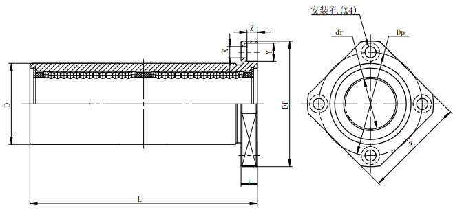 LMEK12LUU Long Linear Bearing 12LUU LMEK 12MM vierkante flens typelagers 12 * 22* 61mm linear motion ball bearing for CNC from China supplier