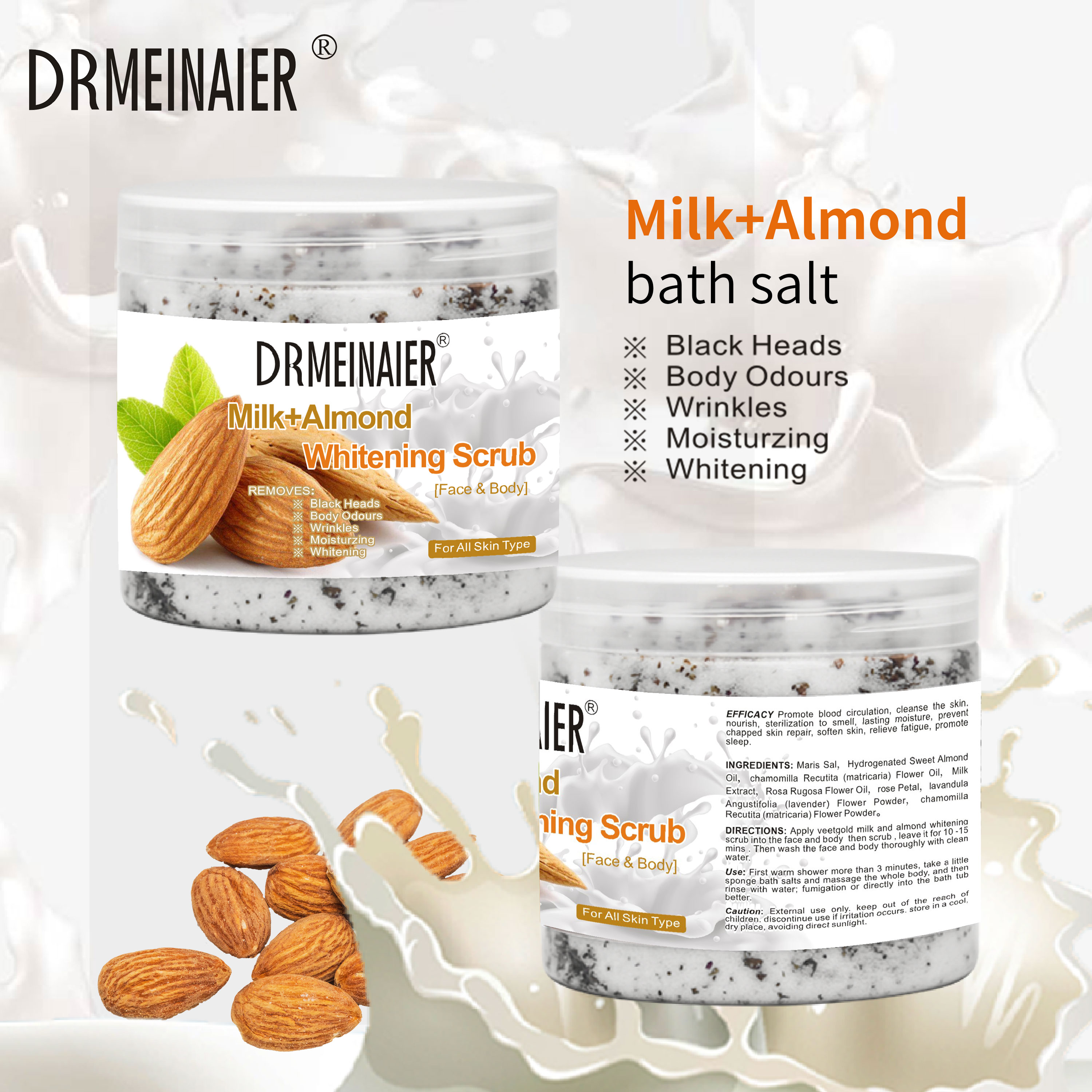 Private Label Beauty Organic Pure Body Scrub Whitening Sea Salt Sugar Exfoliator Skin Care Products Bath Salt from China supplier