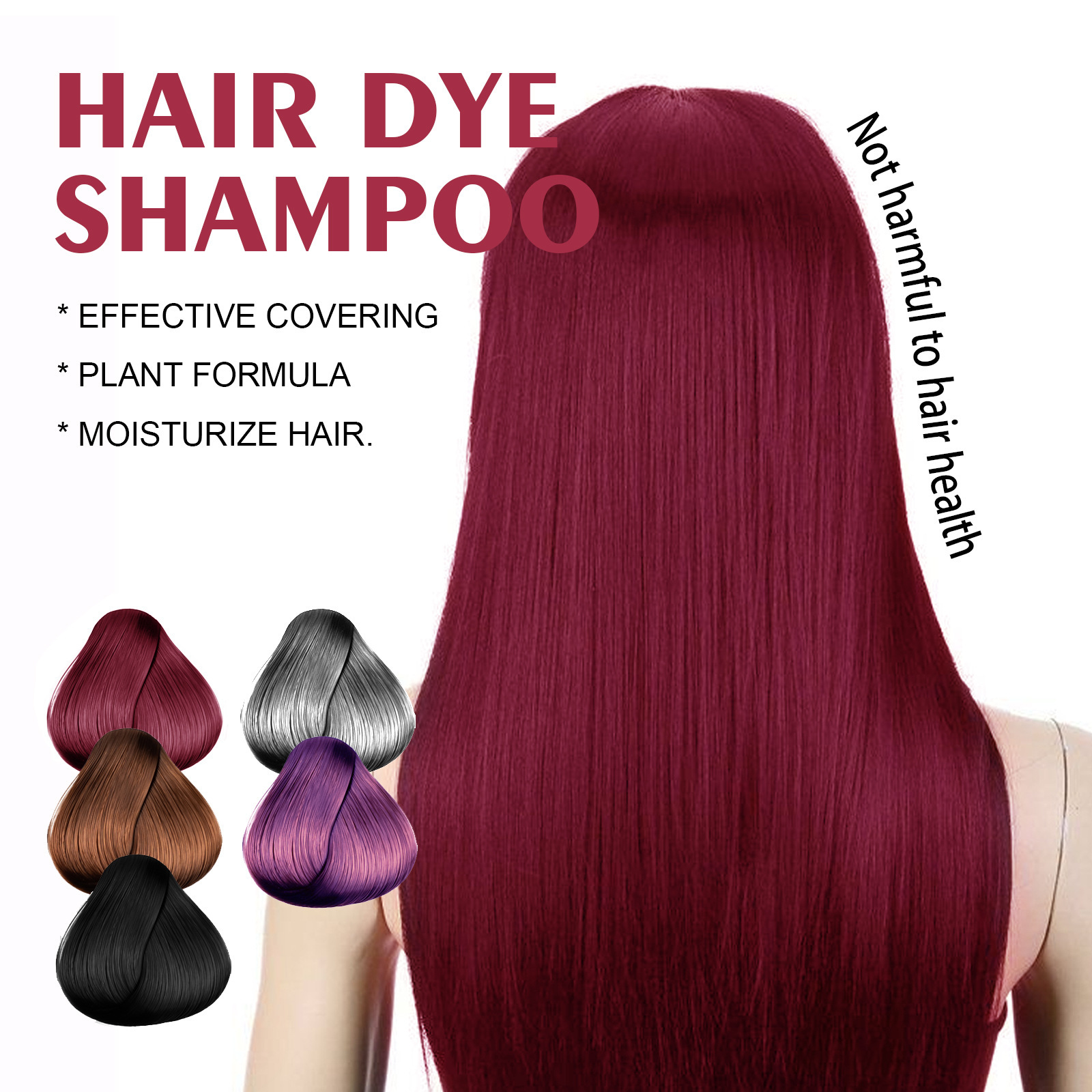 Private Label Instant 100Ml Hair Color Dye Shampoo Natural Black Hair Dye Gel Herbal Formula Colorful Hair Dye Shampoo from China supplier