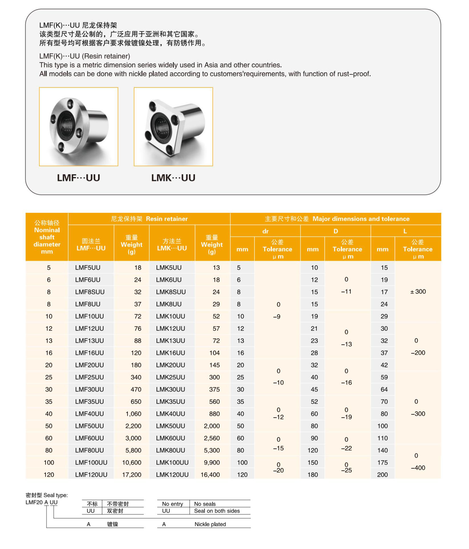 Hot sale  LMF16UU 16mm flange linear ball bearing for 16mm linear shaft CNC from China supplier