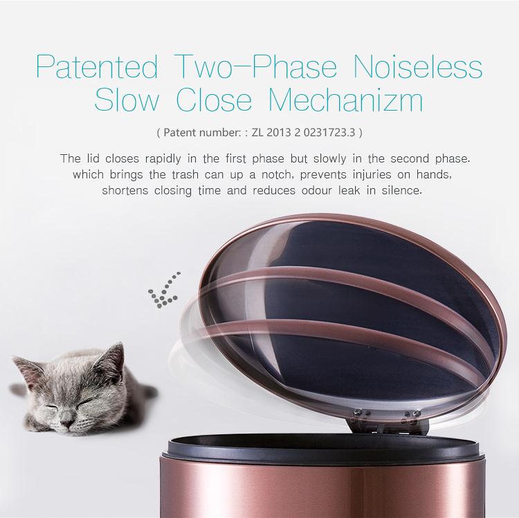 round waste bin 5L oval foot pedal bin