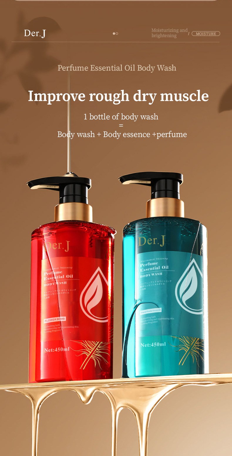 Private Logo Nicotinamide Perfumed Essential Oil Body Wash Moisturizing Lasting Fragrance 3 in 1 Shower Gel for Women Products from China supplier