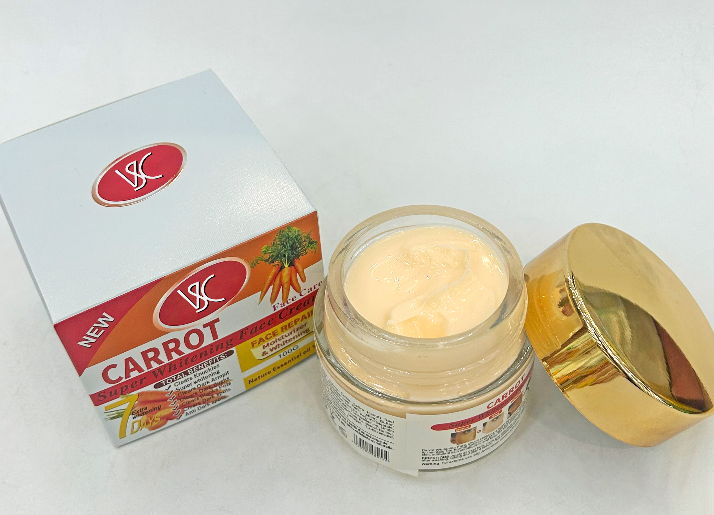 Custom Logo Whitening Carrot Face Cream Lotion for Adults & Women Skin Lightening & Spot Removal from China supplier