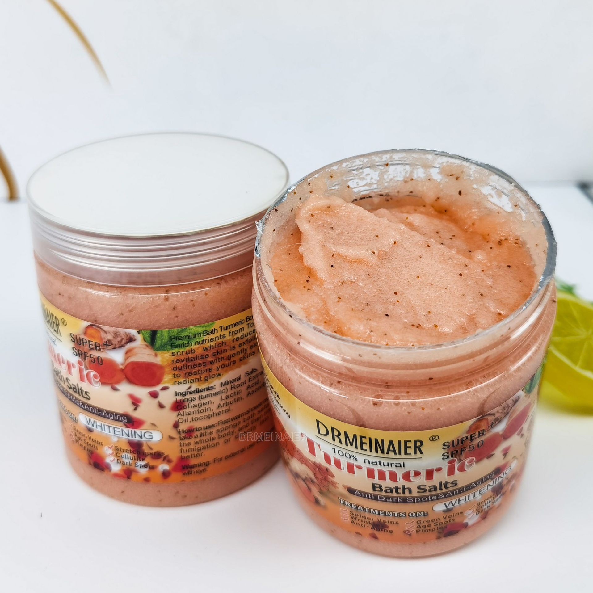 Private Label 350g Turmeric Scrub Foaming Bath Salt Exfoliator Lady Skincare Body Scrub Turmeric Clean Dark Spots Products from China supplier