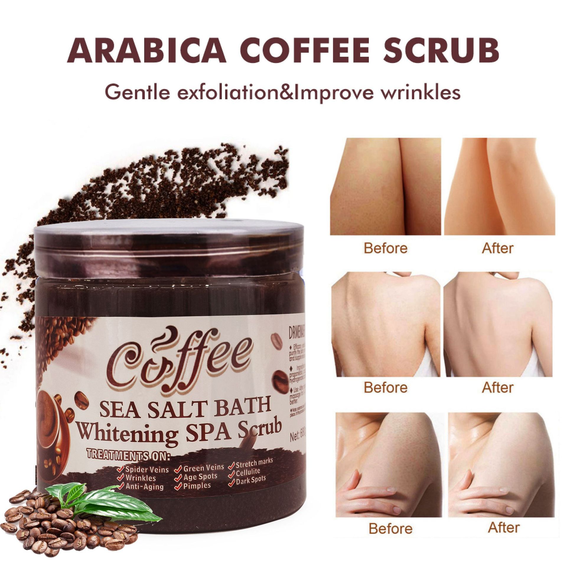 Private Label Coffee Scrub Anti Aging Whitening Tightening Clean Pores Chicken Skin Moisturizing Body Exfoliating Scrub from China supplier