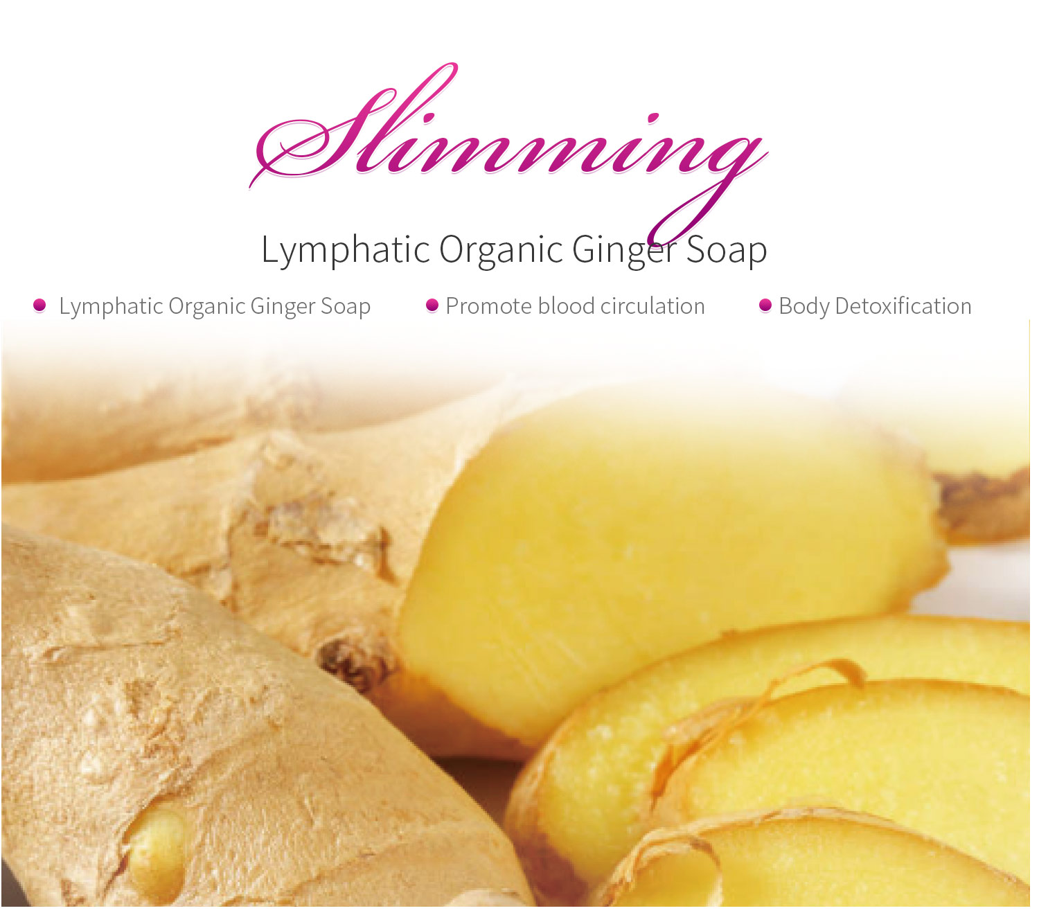 Wholesale 100g Natural Organic Ginger Soap for All Skin Types Weight Loss and Swelling Pain Relief Slimming Ginger Soap from China supplier