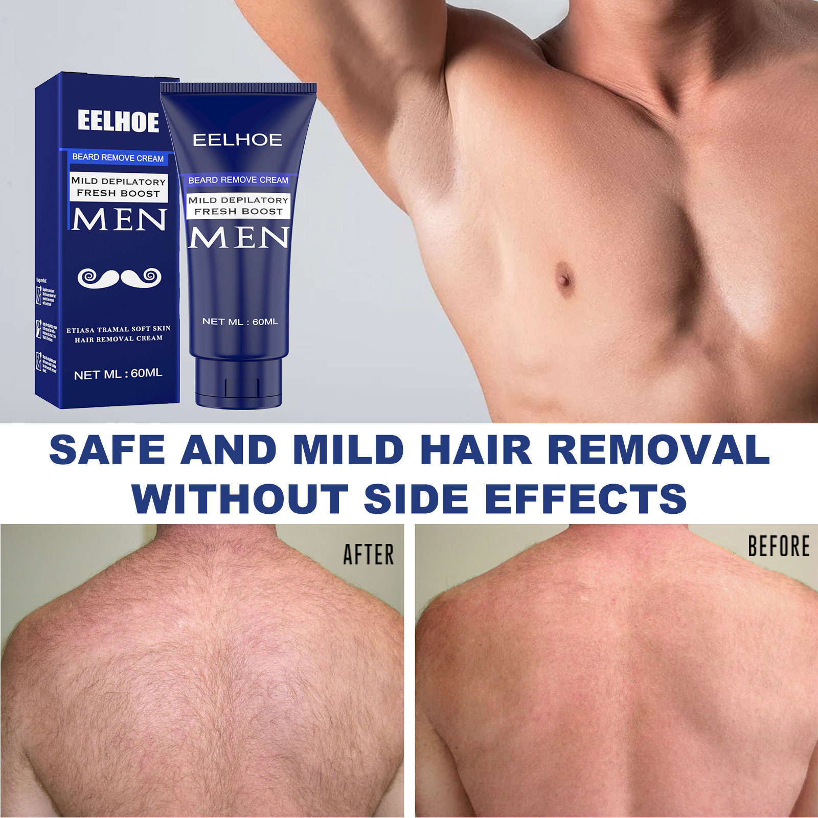 High Quality Fsat Men Beard Armpit Chest Body Fast Hair Removal Cream Gentle Hair Removal Delays Hair Growth from China supplier