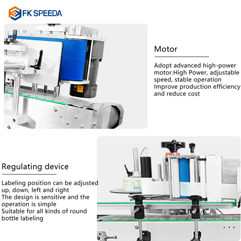 FK606 Factory Make Small Semi Automatic Desktop Round Jar Wine Beer Whisky Glass Bottle Sticker Labeling Machines With Printer from China supplier