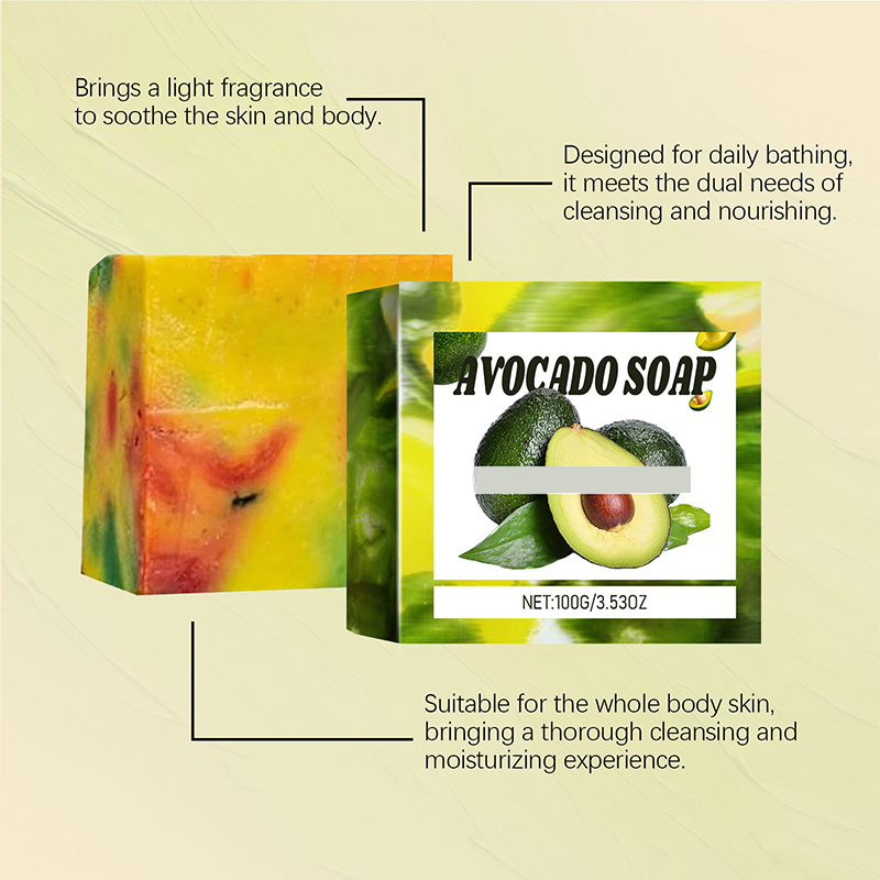 Private Logo Avocado Organic Bar Soap Moisturizing Skin Care Soap Made From Natural Oil Hair Hand Face Body Bath Wash Products from China supplier