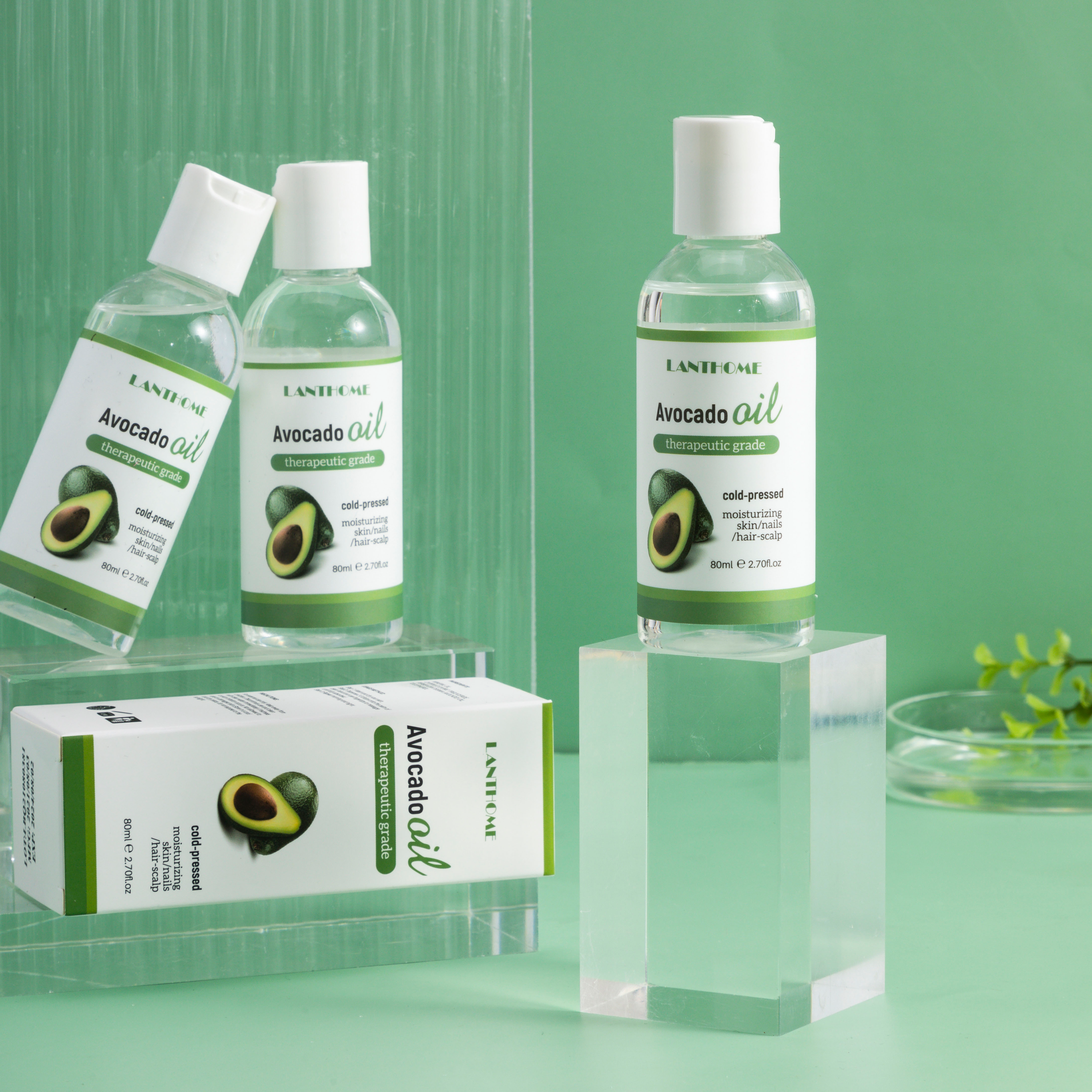 Lanthome Wholesale Pure Organic Hair Oil Avocado Seed Oil for Hair Nail and Skin Massage Oil from China supplier
