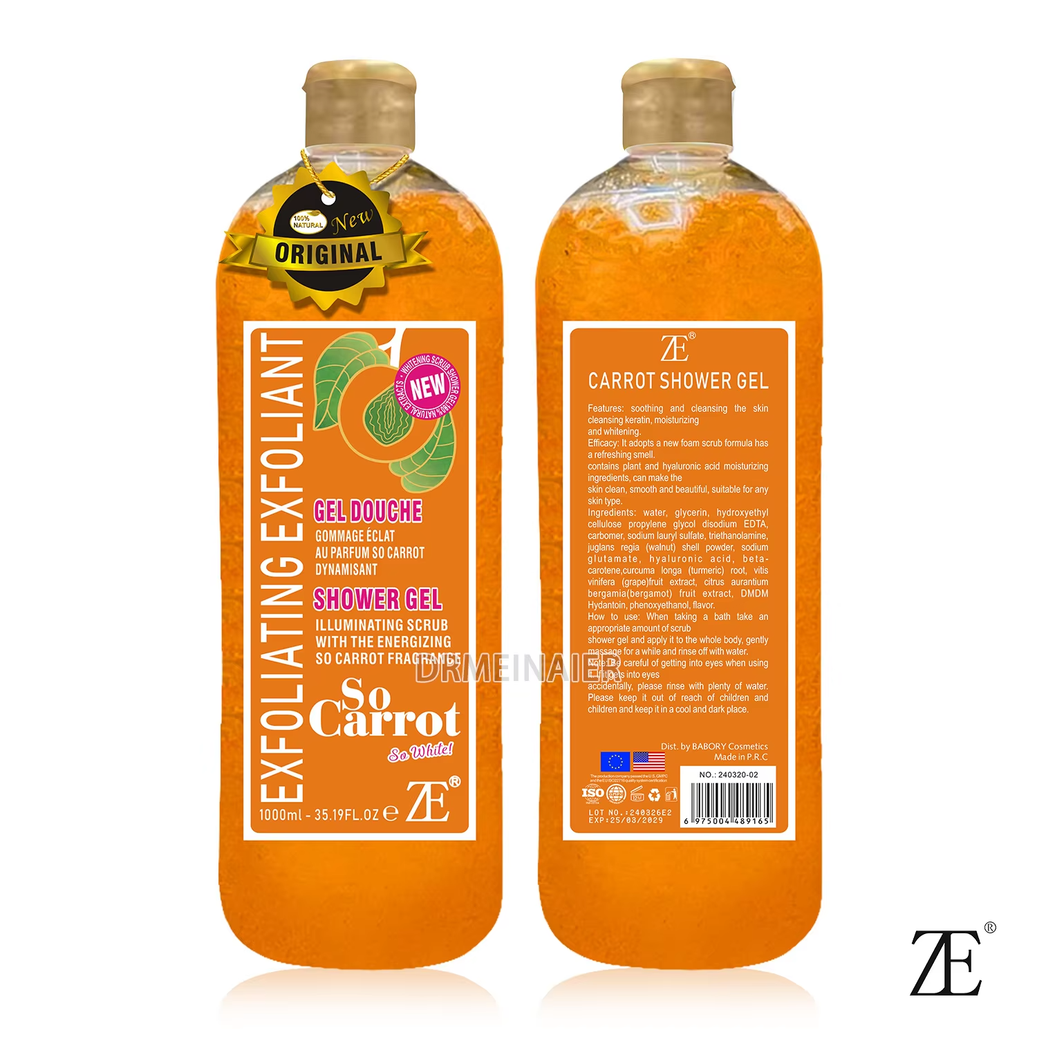 Wholesale 1000ml Fruit Scrub Shower Gel Silky Smooth Refreshing and Moisturizing Skin Cleansing and Long-lasting Body Wash from China supplier