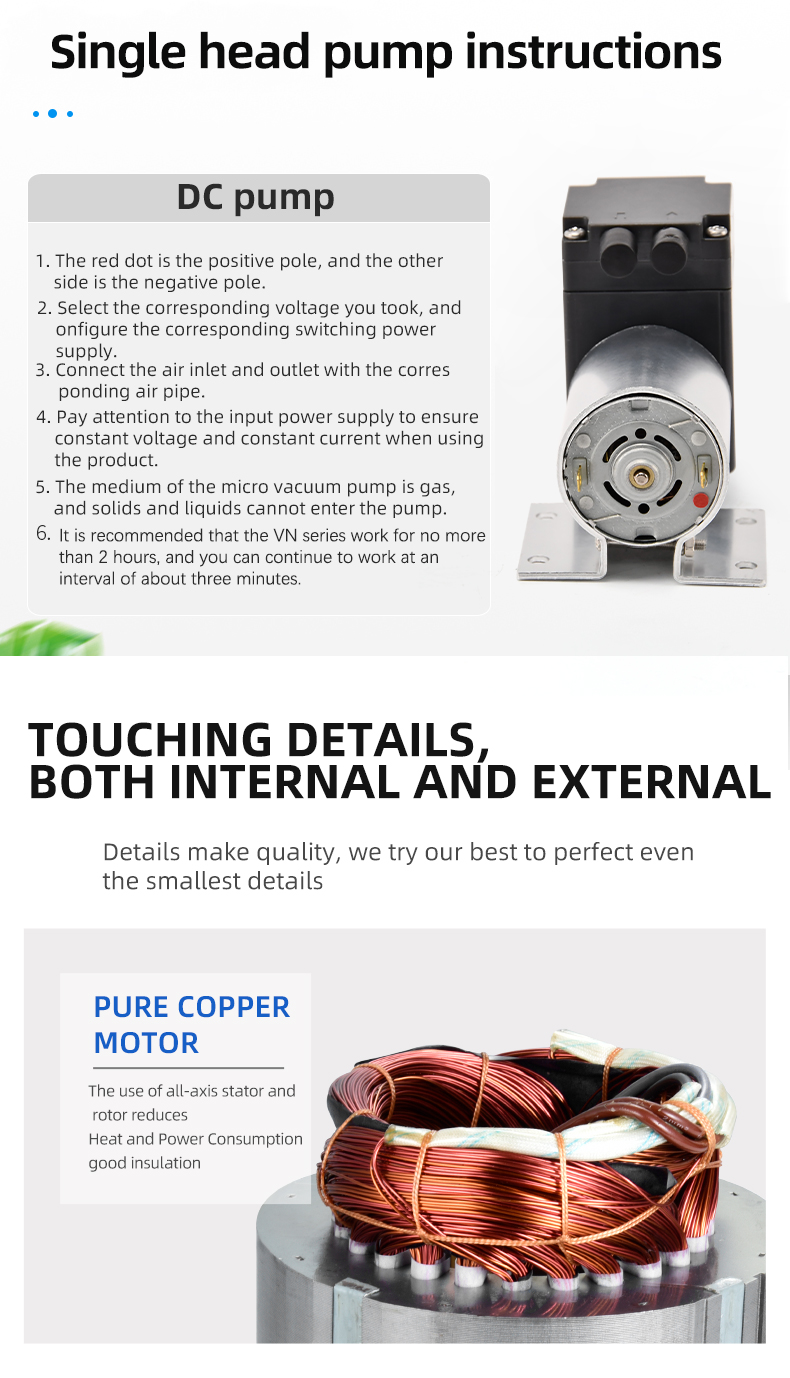 12V/24V 15L/min Small Membrane DC Diaphragm Vacuum Pump Compressor Membrane Pump Head For Medical Equipment Or Blood Pressure from China supplier