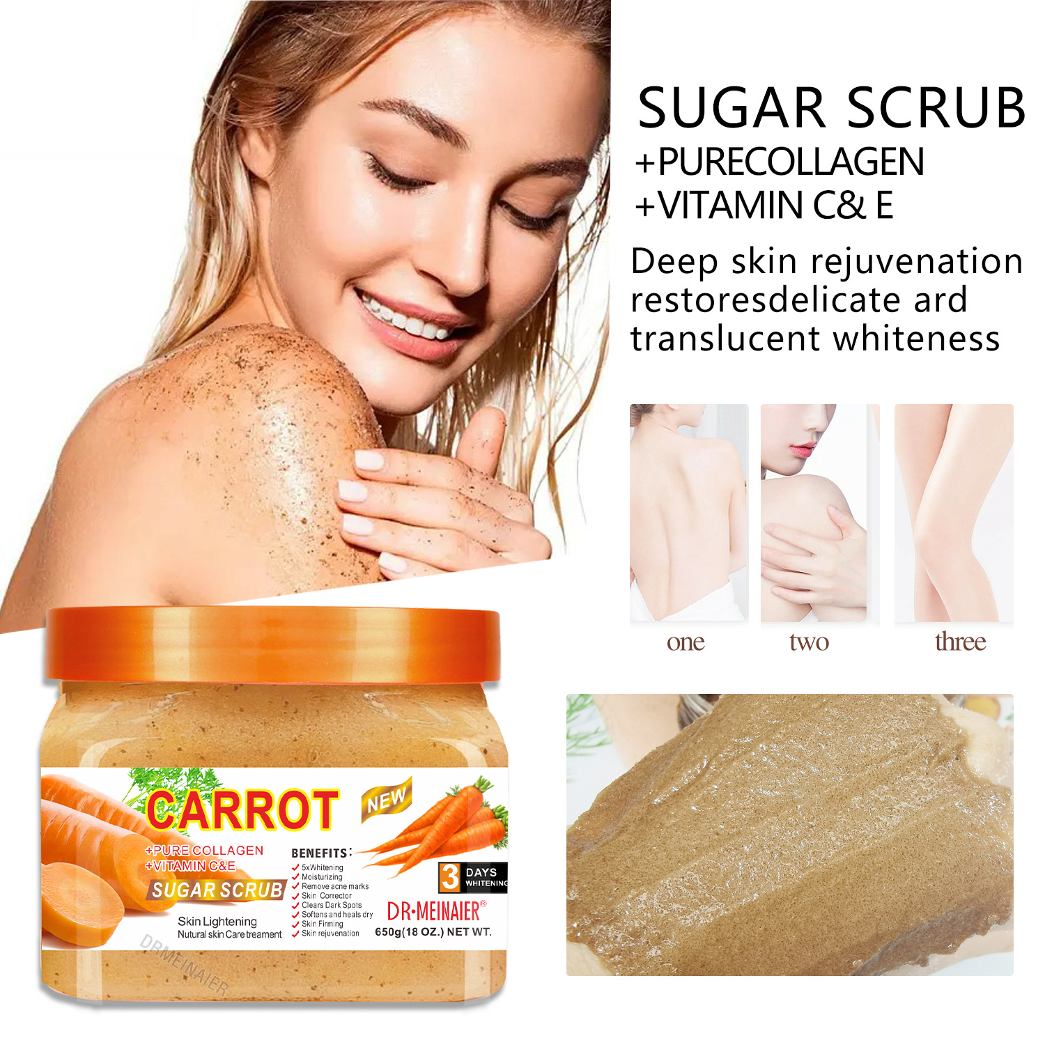 Private Label Natural Vitamin Scrub Face and Body Skin Care Bath Salt Deep Clean Hydrating Whitening Body Scrub Sea Salt from China supplier