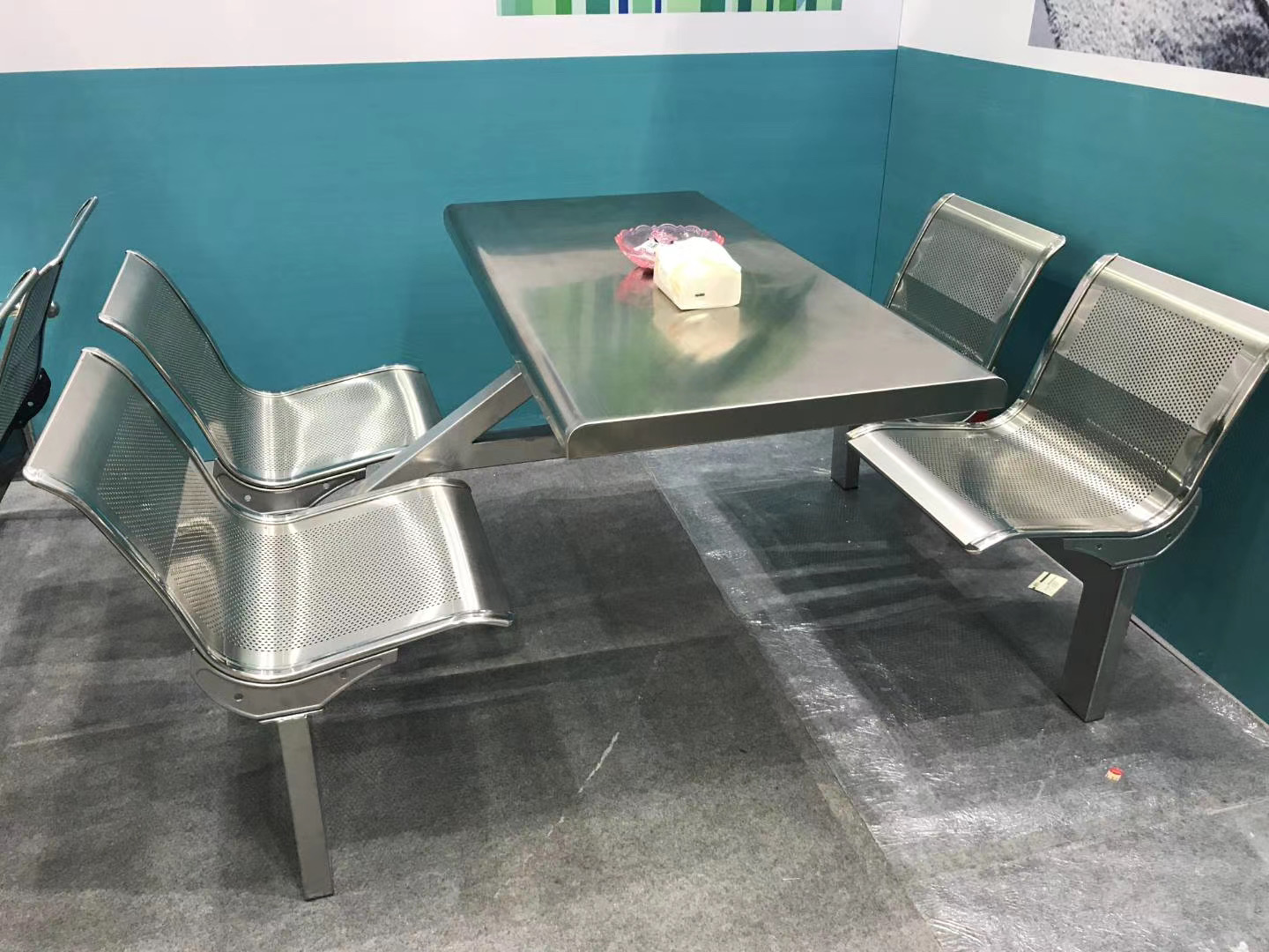 2/4/6/8 stainless steel school restaurant canteen table set durable from China supplier