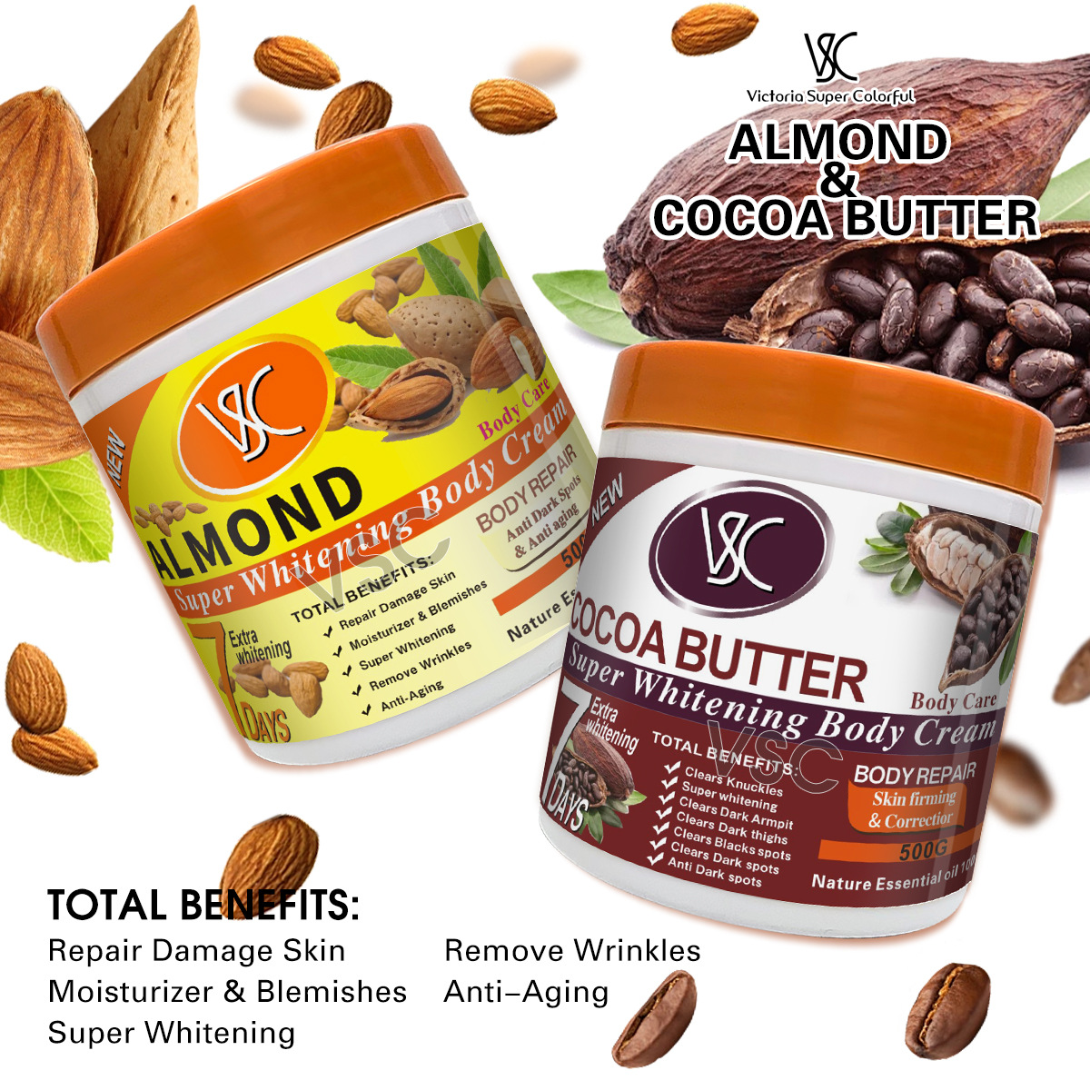 Turmeric Cream Body & Face Moisturizing Lotion Shea Butter Brightening Spot Removal Skincare Body Cream from China supplier